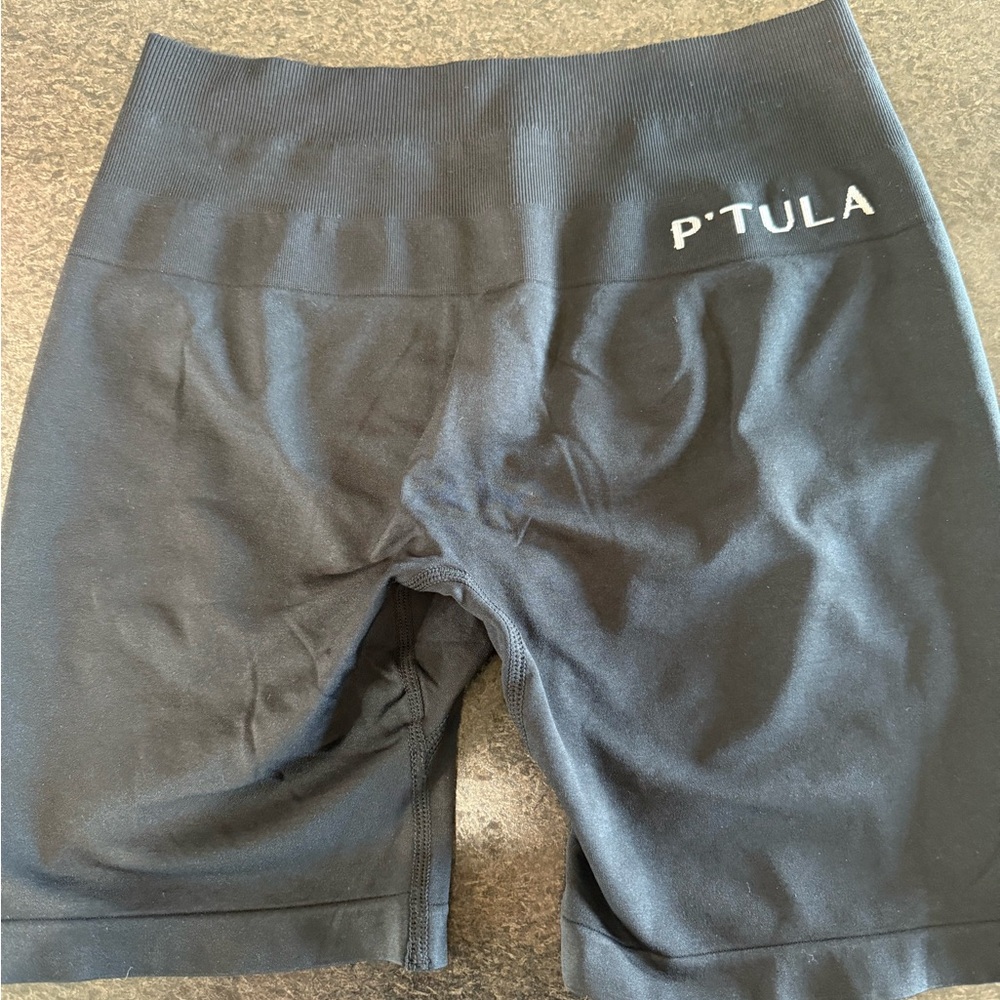 P'tula Seamless Black Bike Shorts High Waist Stretch